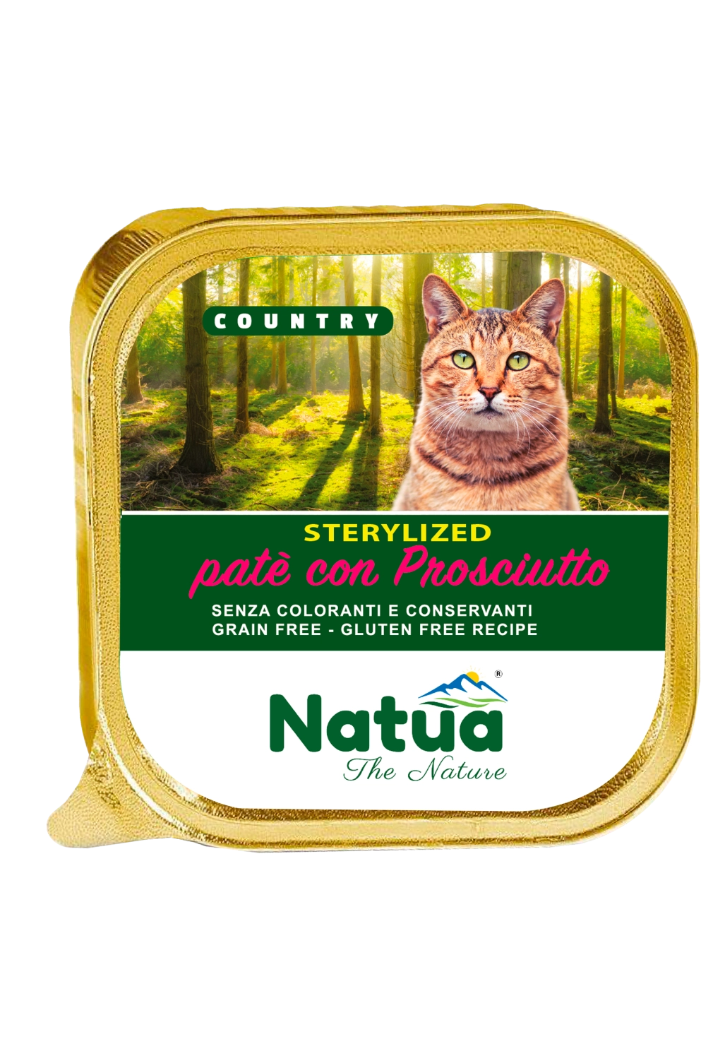 Natua Cat Country Sterilised Prosciutto 100g Vaschetta Natua Cat Country Sterilised Prosciutto 100g Vaschetta